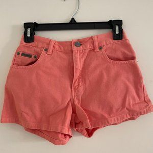 calvin klein vintage jean shorts in pink coral sz 24/xs